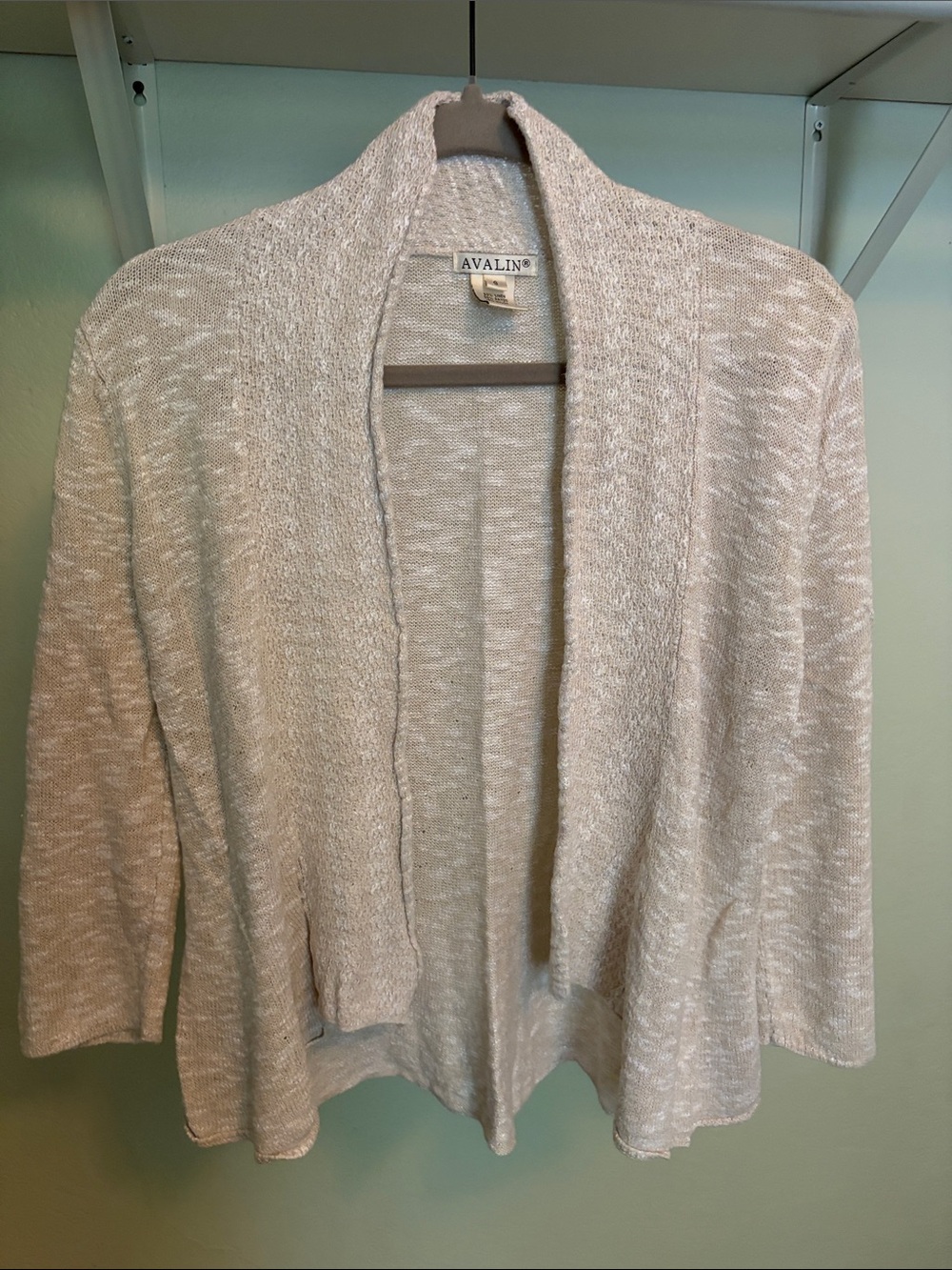 Avalin Open-Front Cream Marled Knit Cardigan